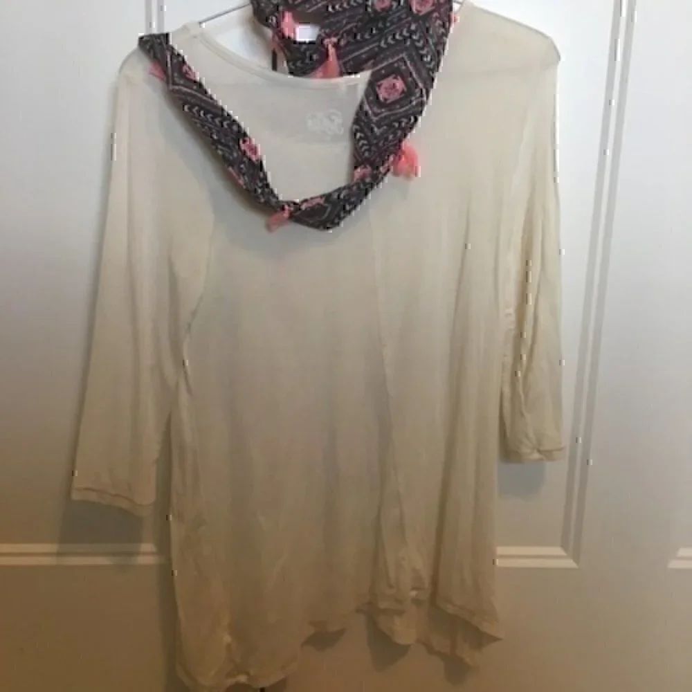 Justice Girls size 10  top and eternity scarf